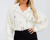 Chaqueta de moto blanca